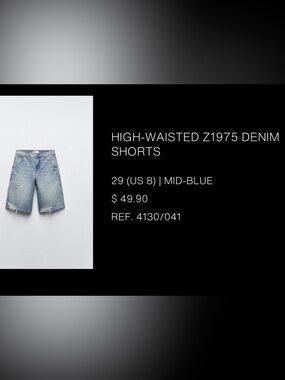 Zara distressed denim shorts